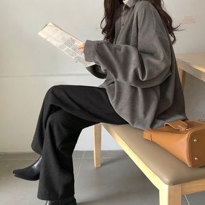 YesStyle Corduroy Long-Sleeve Loose-Fit Shirt Jacket